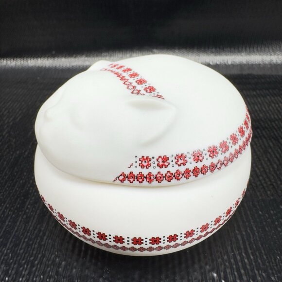 1980s Takahashi Ceramic Trinket Holder Smiling Sleeping Cat Jewelry Holder VTG - Picture 10 of 12